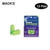MACK'S 12 Pair -noise Foam Earplugs Washable Professional Soundproof Ear Plugs for Sleeping Working Travelling Hearing Protection