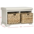 thumbnail image 5 of SAFAVIEH Freddy Contemporary Wicker Storage Bench with Cushion, Vintage Grey, 5 of 7