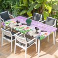 thumbnail image 2 of Purple Easter Table Cloths for 6 Foot Rectangle Tables, Spring Botanical Floral Rabbit Butterfly Patio Waterproof Elastic Fitted Tablecloths, Washable Rectangular Table Cover for Camping, 2 of 8