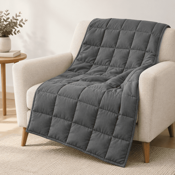 01-dark Grey 29" x 24" | 5lbs Weighted Lap Blanket For Adults Portable Travel