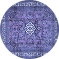 thumbnail image 1 of Ahgly Company Machine Washable Indoor Round Persian Blue Traditional Area Rugs, 4' Round, 1 of 4