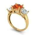 thumbnail image 2 of Clara Pucci 14K Yellow Gold 3ct Red Three-Stone Ring for Women, 2 of 8
