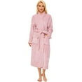 thumbnail image 1 of Women's Bathrobe Fleece Spa Robe,100% polyester Shawl Collar Soft Warm Plush Robe, Machine Wahs, Pink, 1 of 9