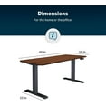 thumbnail image 2 of Vari 60” x 24" VariDesk Electric Height Adjustable Standing Desk Computer Table, Dark Wood, 2 of 6