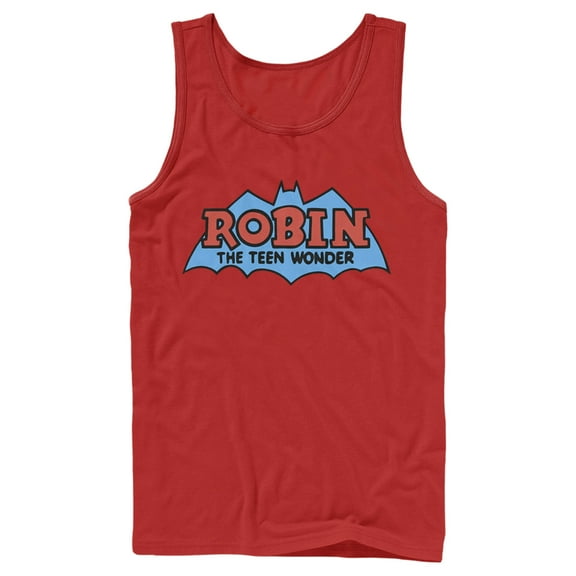 Men's Batman Logo Boy Wonder Robin Tank Top Red X Large