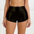 thumbnail image 2 of Arlun Women's Metallic Booty Shorts Shiny High Waisted Rave Bottoms for Dance Festival Stretchy Butt Lifting Tight Shorts Fashion Solid Color Night out Party Hot Pants Black XXL, 2 of 8