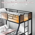 thumbnail image 5 of Twin Over Full Bunk Beds with Trundle, Metal Bunk Bed Frame with Safety Guardrail and 2 Ladders, Sturdy Construction No Box Spring Needed, for Bedroom, Brown, 5 of 10