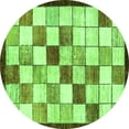 thumbnail image 1 of Ahgly Company Indoor Round Abstract Green Modern Area Rugs, 3' Round, 1 of 4