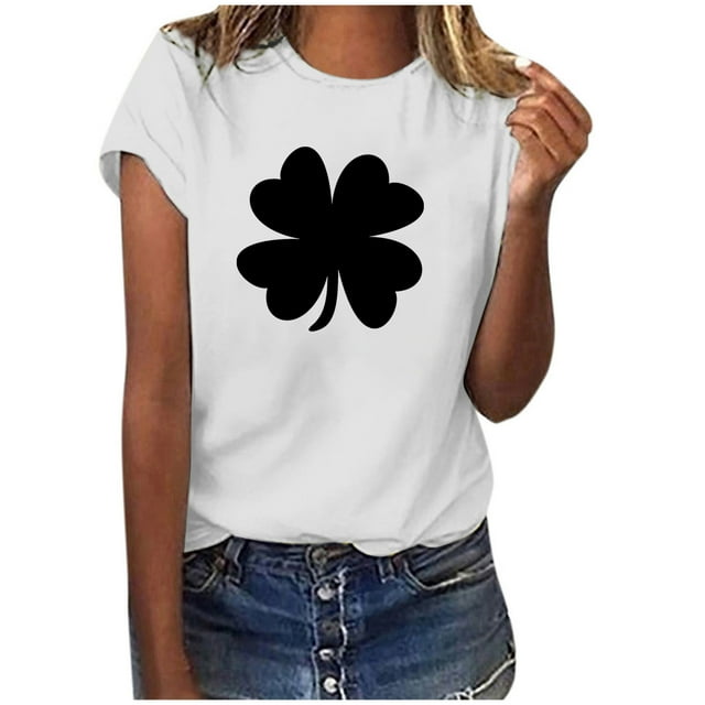 Chemises de la Saint-Patrick pour Femmes Saint-Valentin Imprimé Hiver Décontracté Floral Haut Saint-Patrick
