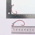 thumbnail image 4 of Señuelo de anzuelo torcido de acero al carbono duradero, accesorio de aparejos de pesca, 5 uds. (rojo), 4 of 4