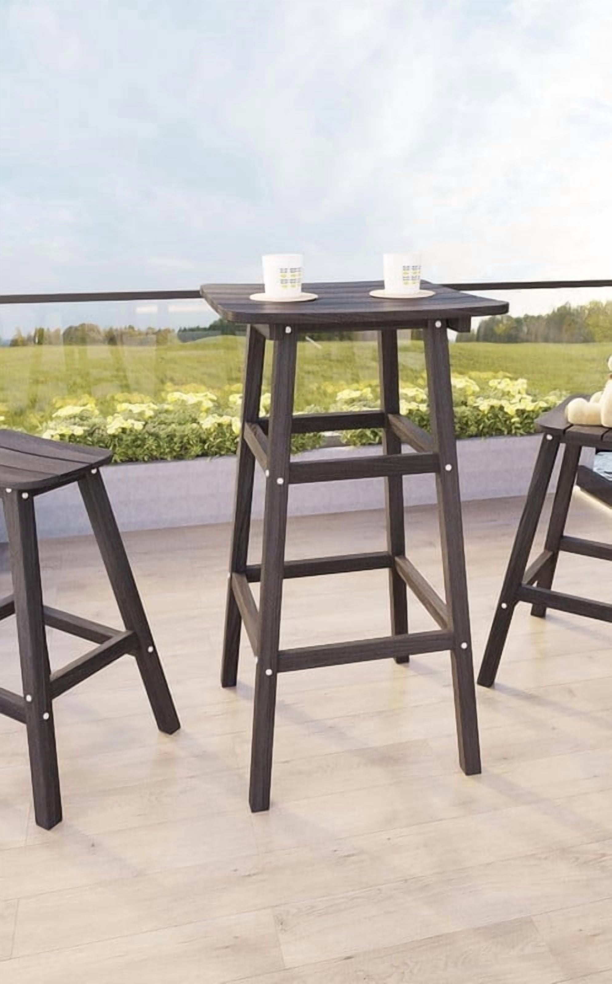 Outdoor Bar Table, HDPE Patio Bar Table, All Weather Height Patio Tables, Outdoor Bar Height Table, Tall Bistro Pub Table for Outside Deck, Porch