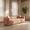 Pink, variant on 83" Velvet Fabric Fluffy Modular Sectional Loveseat Sofa, Modern Mid-century Modular Sofa with Ergonomic Cushions, Deep Seat Cloud Sectional Couch with Metal Legs for Living Room, Pink