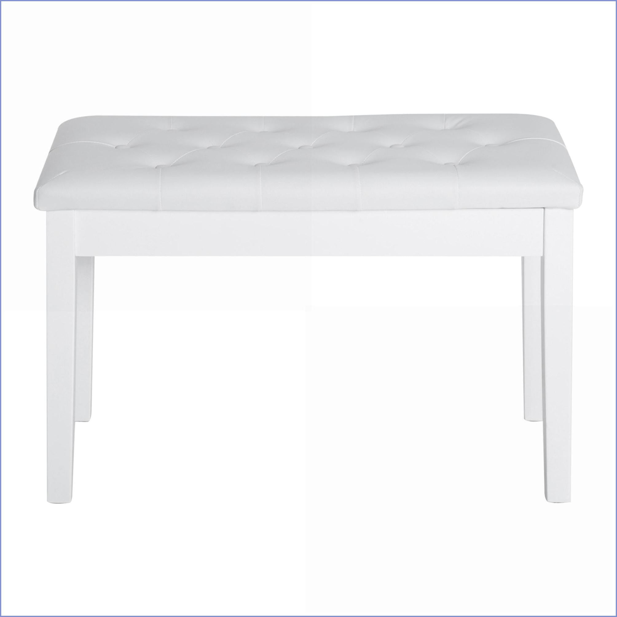 Piano Bench, Farmhouse 2-Seater Wooden Frame Faux Leather Tufted Seat for Piano Lessons | Ivory | Faux Leather