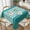 Teal and White Stripes on Teal, variant on Square Tablecloth Teal and White Stripes on Teal Table Cover Washable Table Cloths for Kitchen Dinning Party Tabletop Modern Decoration 60 x 60inch