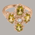 thumbnail image 5 of LBG British Made 10k Rose Gold Cubic Zirconia & Peridot Womens Statement Ring - 33 size options - Size 5, 5 of 6
