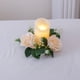 thumbnail image 4 of Xihbxyly Corona de Rosas con Velas, Aro de Flores de Seda con Hojas, Decoración Floral Amarilla, Elegante Centro de Mesa para Bodas y Fiestas de San Valentín, Compatible con La Mayoría de Velas, Tama, 4 of 6