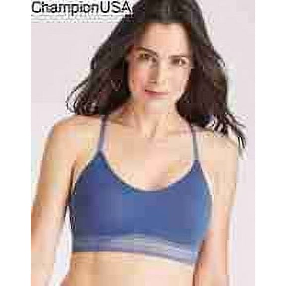 Bali Comfort Revolution Longline Wirefree Bralette with Lace | Blue | Womens Size Small