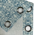 thumbnail image 5 of Ambesonne Ivory and Blue Grommet Curtain, Damask Flowers, 50" x 63", Petrol Blue and Ivory, 5 of 6