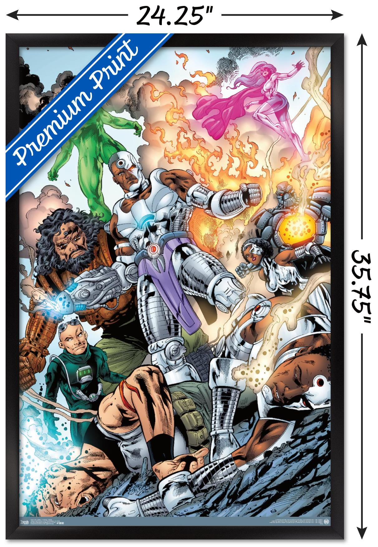 DC Comics - Cyborg - Group Wall Poster, 22.375" x 34", Framed