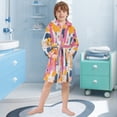 thumbnail image 5 of FORMRS Niños Bathrobe Unisex Hooded Robe Soft Plush Pajamas Sleepwear, Size 10-12T, Art Geometric, 5 of 7