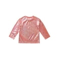 thumbnail image 4 of IEFIEL Big & Little Girls Shiny Metallic Holographic T-Shirt Long Sleeve Basic Layer Shirts Blouse Red 17-18, 4 of 7