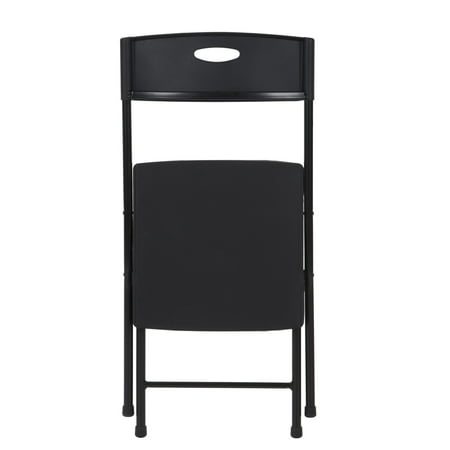 Mainstays Resin Folding Chair with Open Handle, Black, 2-Pack