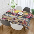 thumbnail image 5 of Qxltty Summer Flamingo Square Tablecloth 54×72in Thick Wrinkle Resistant Heat Proof Durable Table Cover for Dining Table, 5 of 9