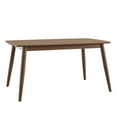 thumbnail image 3 of Weston Home Mid-Century Modern 60" Wood Tapered Legs Dining Table, Walnut Finish, 3 of 5