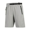 thumbnail image 2 of MIUOWANP Men's Sport Shorts with Zipper Pockets Solid Color Adjustable Buckle Ice Silk Quick Dry Five-Point Pants Size L(6)Gray, 2 of 4