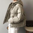 thumbnail image 4 of Chaqueta de algodón con doble capucha para mujer, de invierno, talla pequeña, para estudiantes, gruesa y cálida., 4 of 6