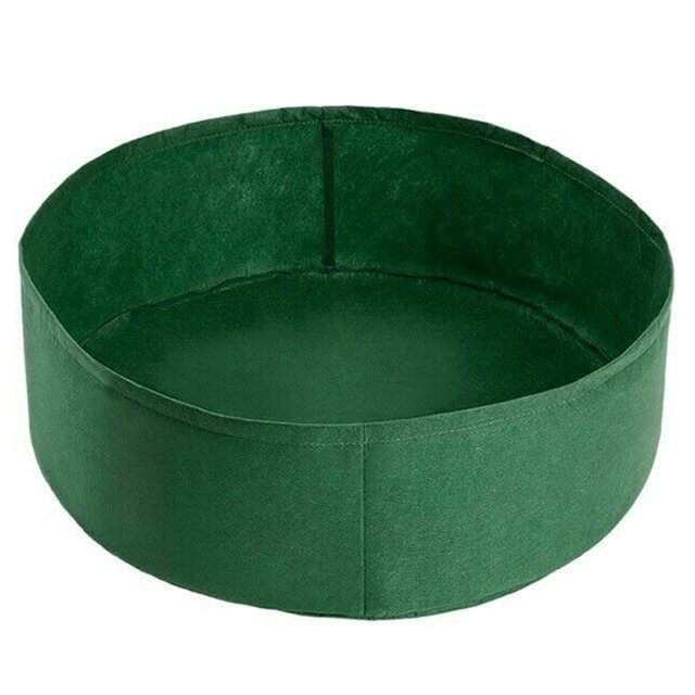 Worallymy Bolsa de plantación redonda Jardín al aire libre Invernadero Tela de fieltro Planta Flor Vegetal Cultivo Maceta Cubo Verde 60x20cm Worallymy JD735807354