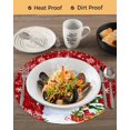thumbnail image 3 of 15 Inch Round Placemats Set of 4, Red Christmas Non Slip Heat Insulation PP Table Mats, Snowman Xmas Tree Ball Gifts Winter Wooden Washable Place Mats for Kitchen Dining Party Table Decor, 3 of 7