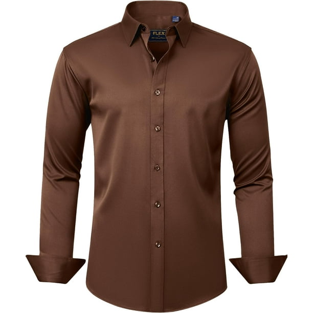 J.VER Camisas de vestir para hombre camisa formal de manga larga elastica sin arrugas informal con botones Walmart en linea