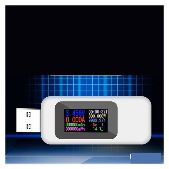 Type-C USB Tester Voltmeter Meter USB Multimeter Voltage and Current Tester 0-5A 4-30V USB Power Meter Multi-Function Tester Color Capacity Voltage Current Detector ,Improved Measurement Accuracy