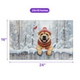 thumbnail image 5 of Playful Chinese Shar-Pei Welcomes Winter Snowy Day with Cardinal Bird Doormat Dog Lover Indoor Outdoor Welcome Mat - 2017, 5 of 5
