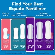 Equate Extra Protection Everyday Panty Liners, Long Length, 108 Count