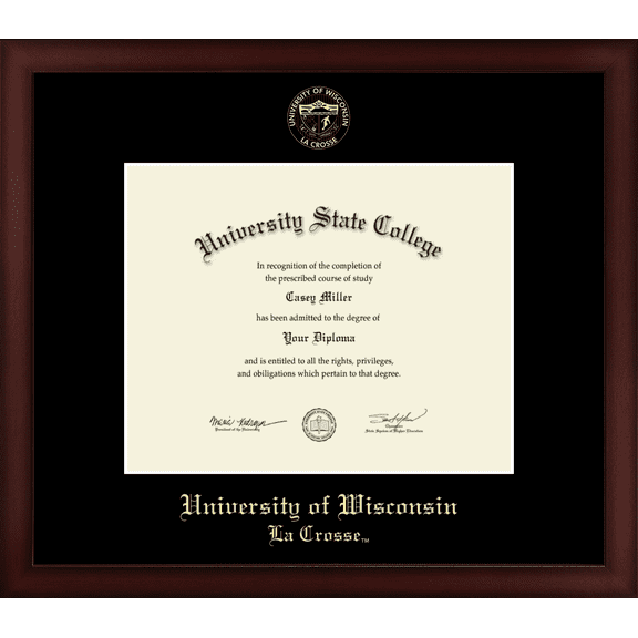 University of Wisconsin La Crosse Diploma Frame, Document Size 10" x 8"