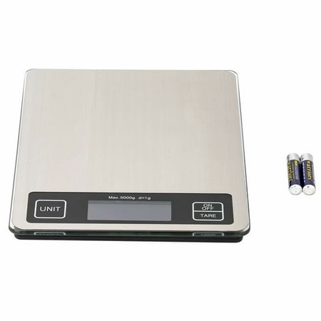 50 Pound Kitchen Scale Akoyovwerve SF-660A Digital Kitchen Scale for Food with Grams Ounces and Pounds 22*17cm Platform 10kg/1g Touch Screen Stainless Steel Countertop ()