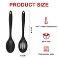 thumbnail image 2 of 4 cucharas de silicona para cocinar resistentes al calor, diseño higiénico, utensilios de cocina, cucharas para mezclar para cocina, hornear, agitar, mezclar (negro), 2 of 5