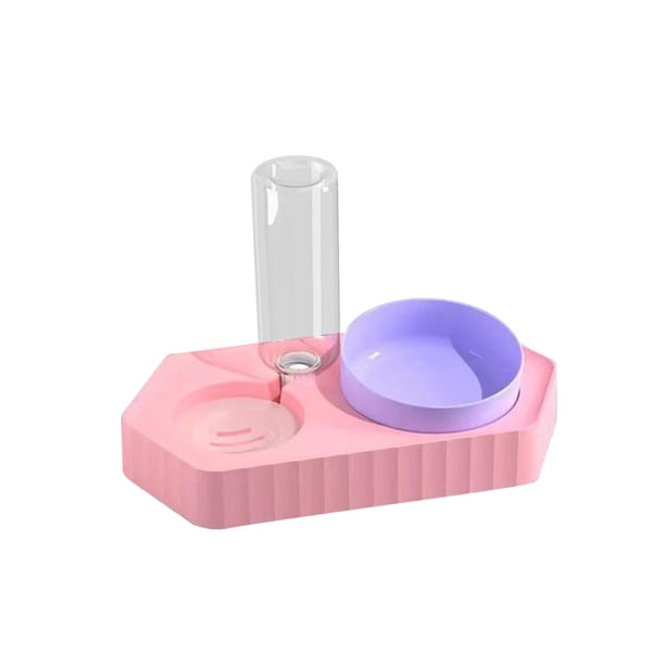 Platos de Comida Yuyangstore para Gatos Doble Rosa Desmontable Antideslizante