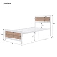 thumbnail image 5 of Bellemave Industrial Twin Bed Frame, Metal Platform Bed with Wood Headboard and Footboard, Rustic White, 5 of 11