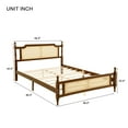 thumbnail image 7 of Miniyam Queen Size Rattan Bed with Spherical Bedposts for Adult, Walnut, 7 of 7