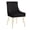 Black, variant on PEKKO HOME Velvet Dining Chairs Set of 2, Upholstered Dining Room Chair with Pleated Back & Pull Handle, Modern Kitchen Chair with Gold Legs, Dark Blue