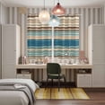 thumbnail image 6 of Curtains 84 Inches Long 2 Panels, Blue Brown Beige Grommets Window Treatment Curtain, Boho Farmhouse Country Abstract Striped Thermal Curtains Drapes for Living Room/Bathroom, 6 of 9