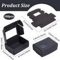 thumbnail image 2 of 100 Pack Black Kraft Paper Boxes with Clear Window 3.4x2.4x1.2inch Present Packaging Box for Anniversaries Birthdays Weddings Graduation Black, 2 of 9