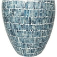 thumbnail image 4 of DecMode 22" Handmade Mosaic Inspired Blue Mother of Pearl Shell Vase, 4 of 11