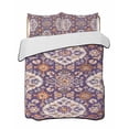 thumbnail image 2 of Purple Boho Queen Size Down Alternative Comforter, Lightweight Comforter Quilt Bedding Set with Pillow Shams Country Retro Tribal Southwest Pattern All Seasons Bed Comforter Duvet Insert 90"x96", 2 of 7