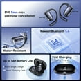 thumbnail image 7 of VEAT00L T26 Open Ear Earbuds, Bluetooth 5.4 Wireless Headphone,Lightweight,Air Conduction Earphones,Powerful Sound,ENC Mic Clear Call,Wireless Earbuds with Ear Hooks,IPX7,56H Playtime,Running,Workout, 7 of 7