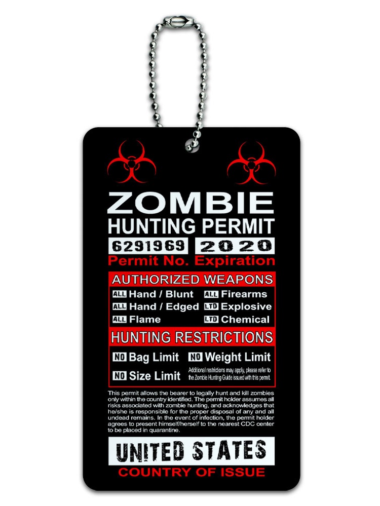 Graphics and More United States Zombie Hunting License Permit ID Card
