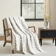 thumbnail image 2 of Manta de microfibra reversible CREVENT 50''X60'' ultra suave para sofá cama beige a cuadros, 2 of 6